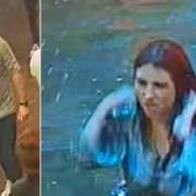 CCTV of two people wanted by police in connection with fight at Lime Street Central Pub on April 26