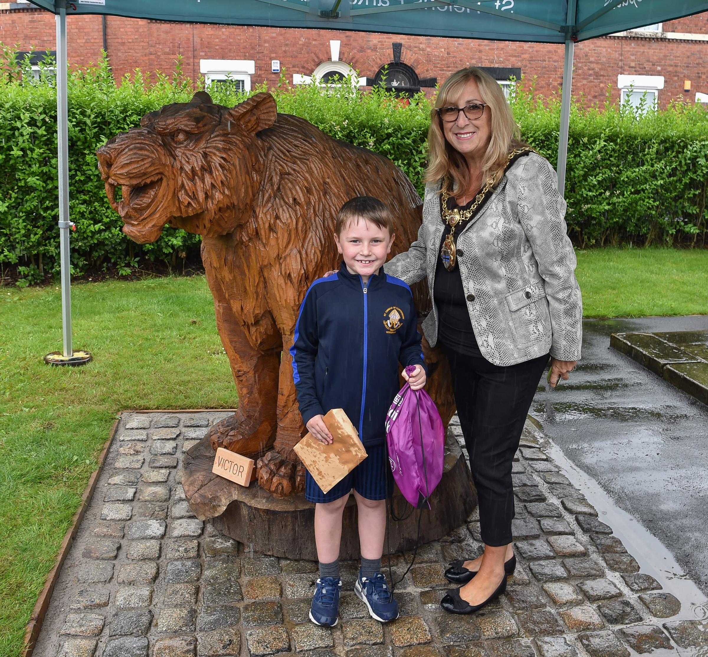 The winning nomination was proposed by Year 1 pupil Ruari Cross, who is pictured with Mayor of St Helens Sue Murphy
