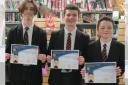 Birkenhead School senior team: Aaron Mackie (proposer), Oliver Coleman (Chair) and Jack Vicars (Opposer)