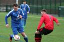 Luke Edwards in action for Town against Daisy Hill