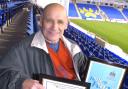 Bobby Greenough on his visit to Warrington in 2009 to receive his  Hall of Fame induction certificate