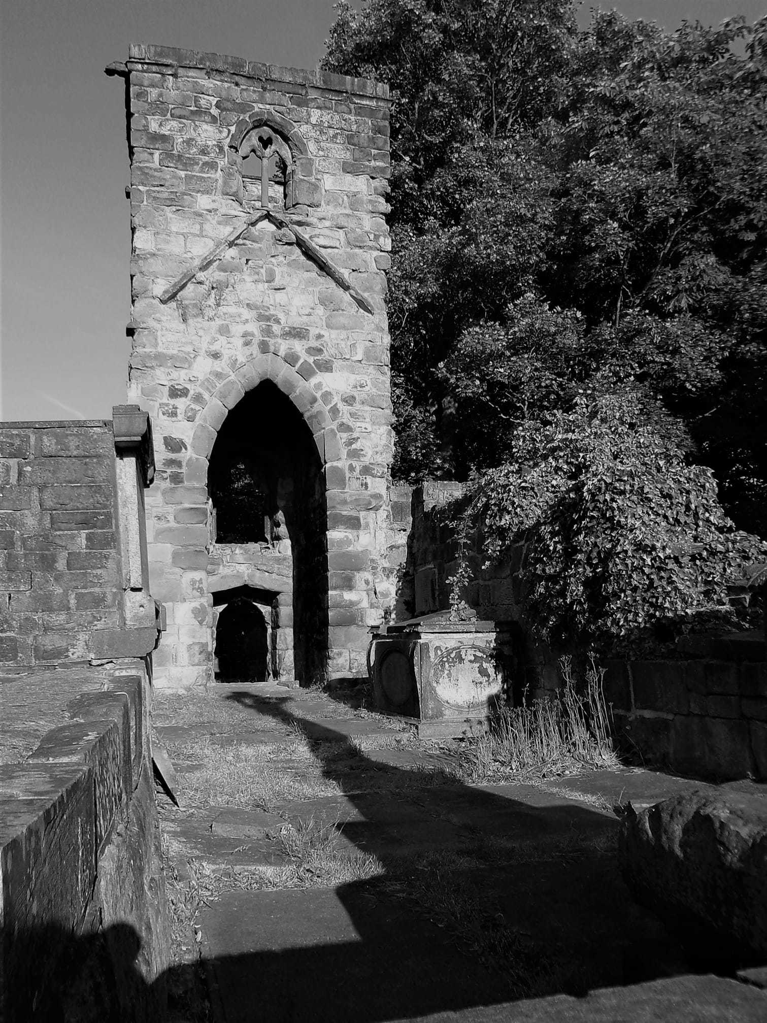 Black and white shadows at St Helens Chantry by Suzie Remadems