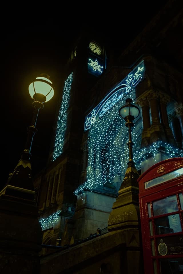 The Town Hall at Christmas by Alex Cropper