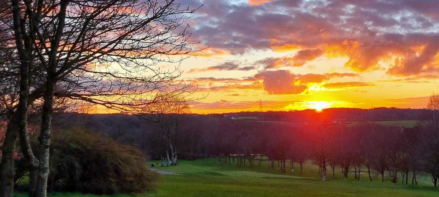Sunset over the golf course by Mike Horton