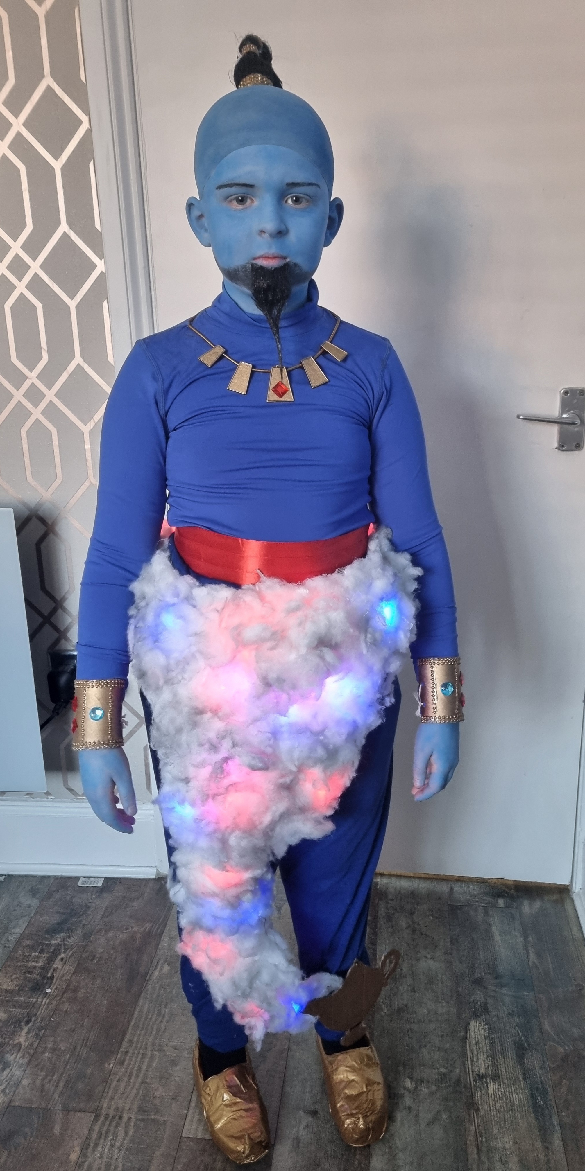 Jacob Smith as the genie of the lamp from Aladdin