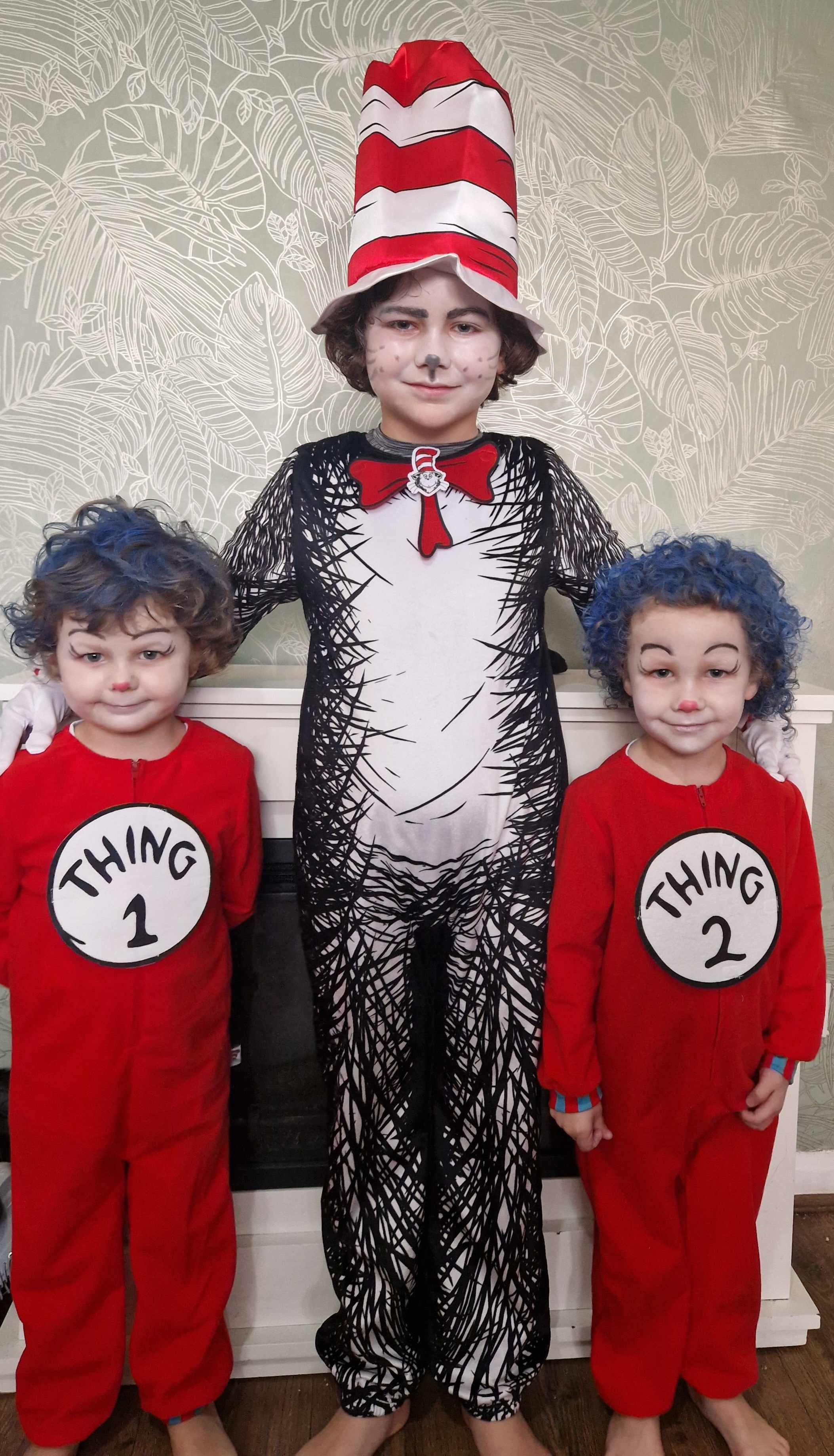 Lucas, Jack and Oliver as The cat in the hat, Thing 1 and Thing 2