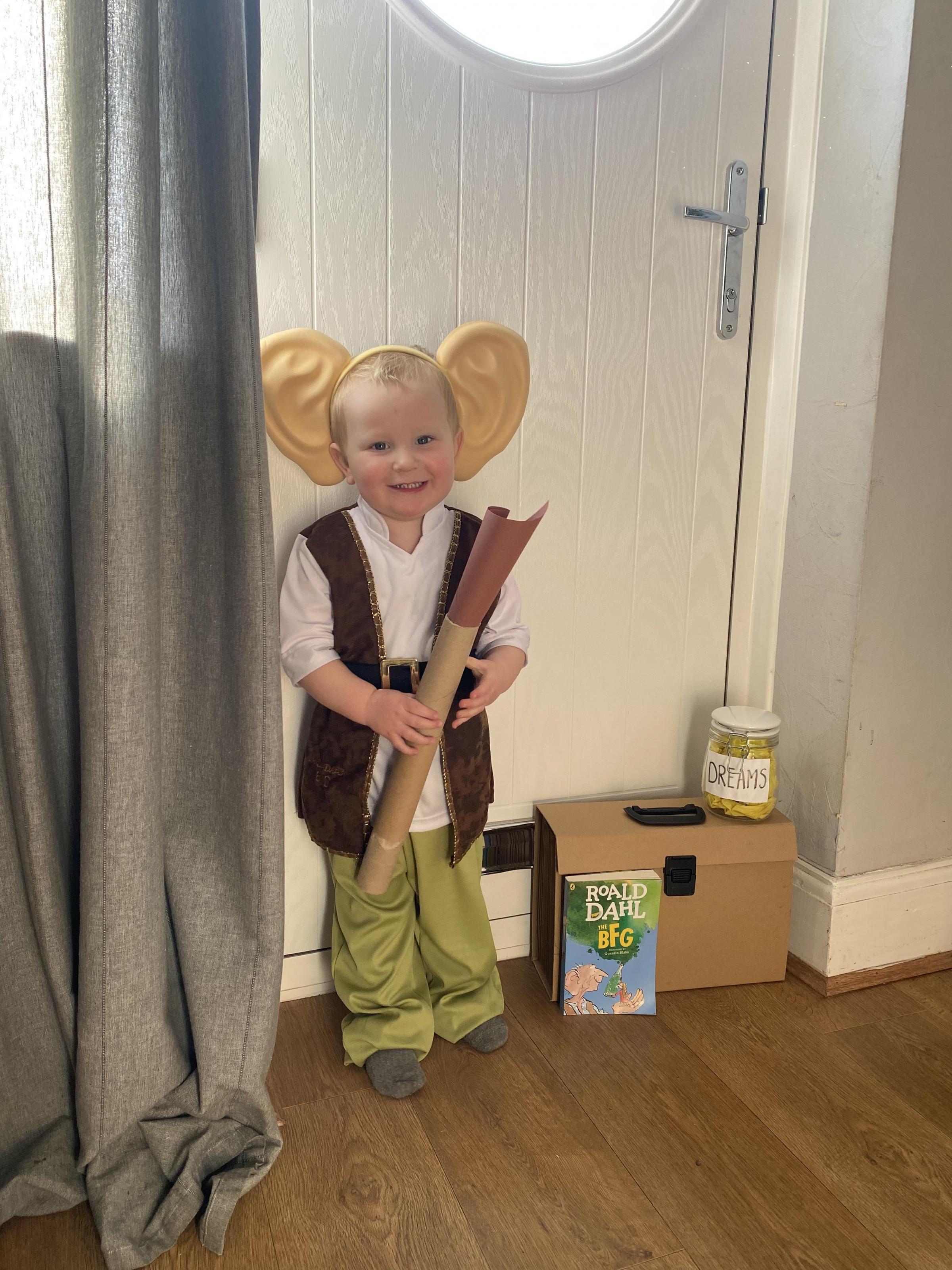 Two-year-old Cody Moore as The BFG