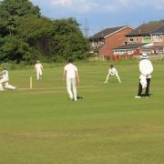 Action from Rainhill's match with Orrell Red Triangle (pic: @orrellcricket)