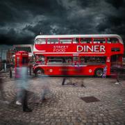 Long exposure of the bus diner at the Albert Dock