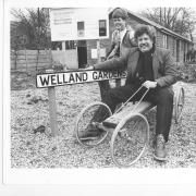 Colin Welland on a visit to Newton in the mid 1980s