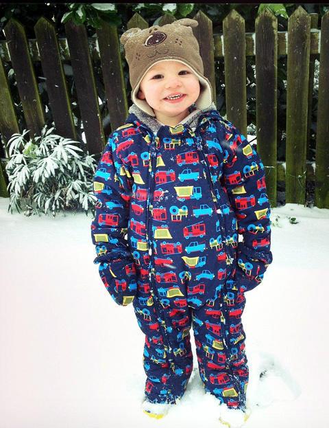 Mum, Laura, and dad, Daniel Crosbie, sent in this picture of their little boy Harry Crosbie enjoying the snow in Crawford Village near Rainford.