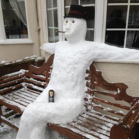 This chilled-out snowman was crafted by a creative Star reader.