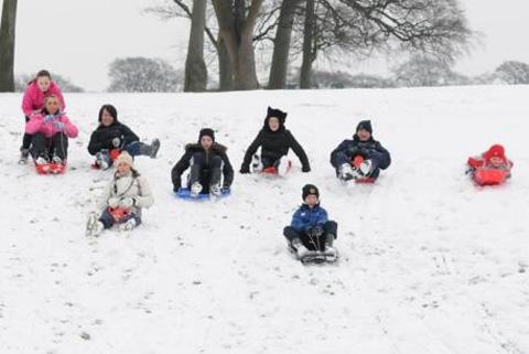 Dave Gillespie snapped this shot of youngsters enjoying the slopes of Sherdley Park.