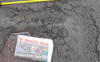 The scale of the reported pothole on Litherland Crescent