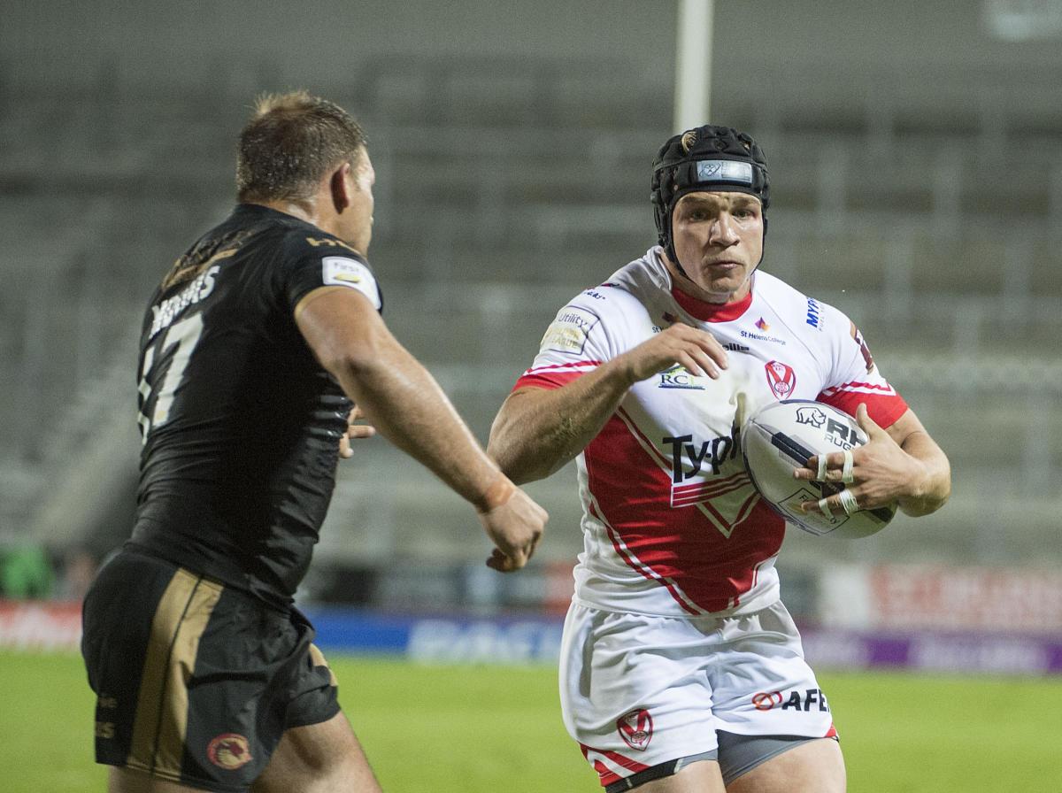Action from Saints' Super 8s victory over Catalans Dragons at Langtree Park. Pictures by Bernard Platt