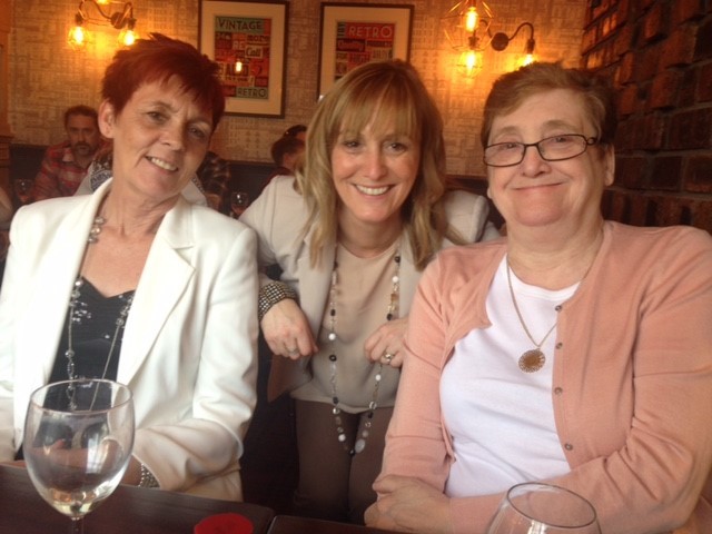 Christine, centre with sister Julie Fitzhenry and mum Alma