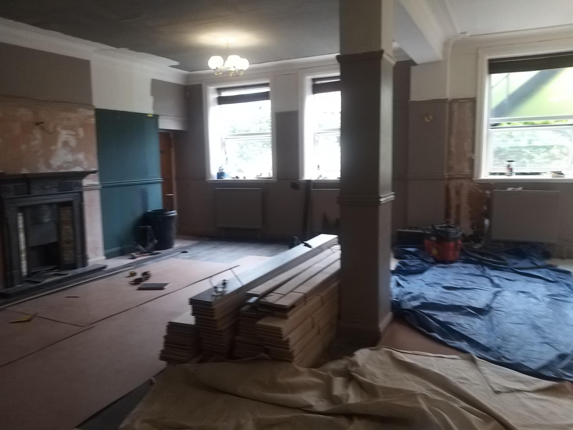Work is ongoing at The Pied Bull