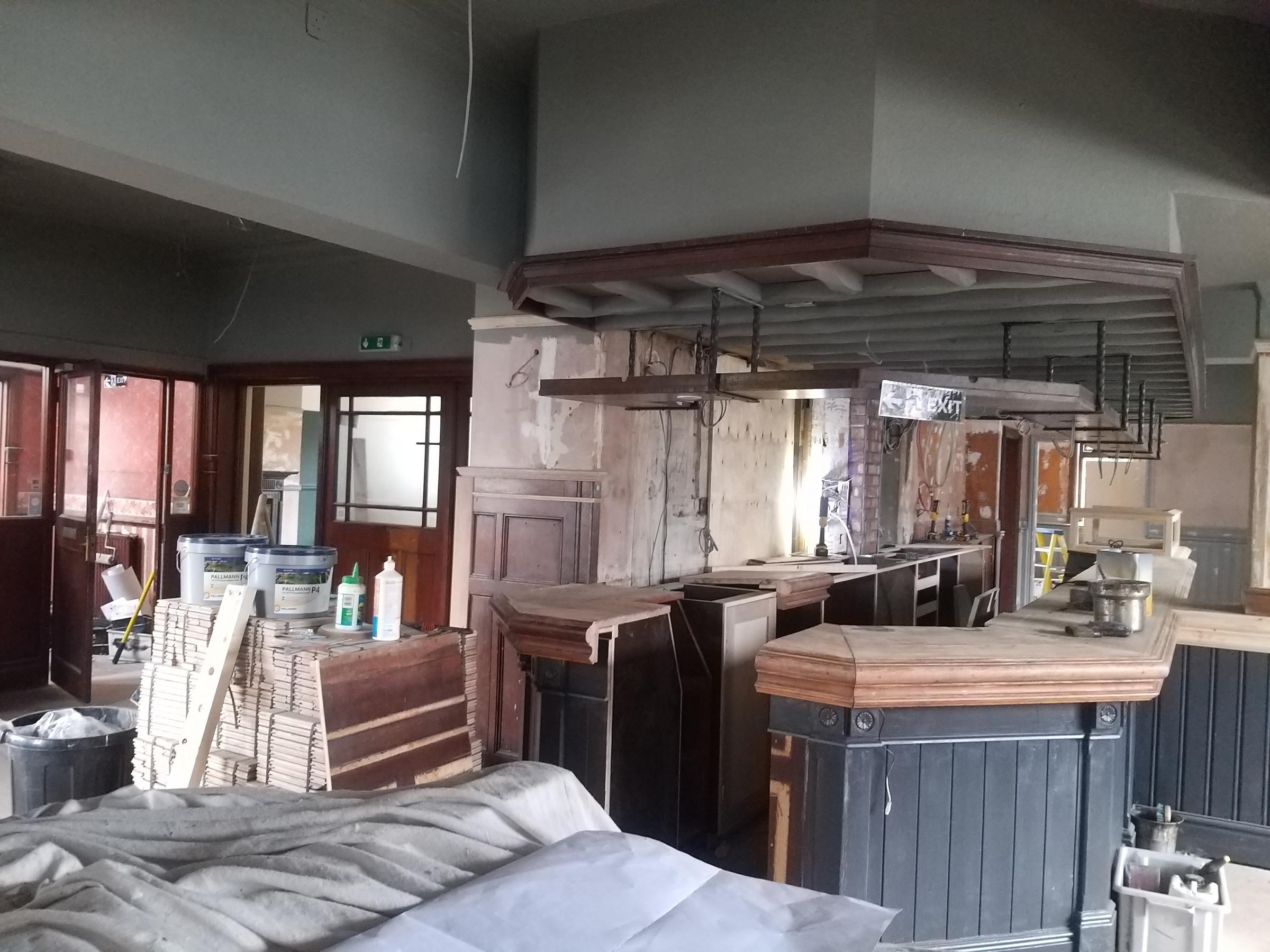 Work is ongoing at The Pied Bull