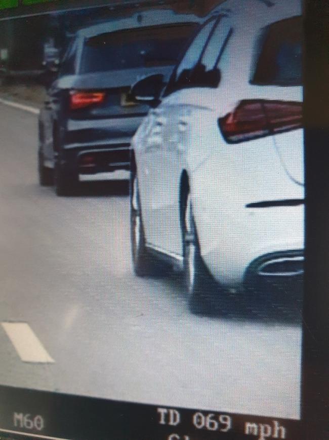 NW Motorway Police shared this image of a driver tailgating at 69mph