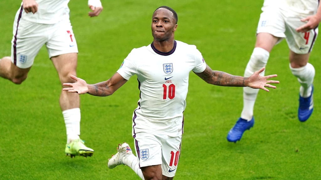 Raheem Sterling - who attended Rainhill High when part of the LFC Academy - scoring for England in midweek (Press Association)