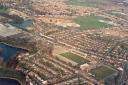An aerial shot of Saints ground and Eccleston, circa 1990