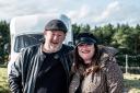 Johnny Vegas with Bev Dixon on the set of 'Carry on Glamping'