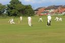 Action from Rainhill's match with Orrell Red Triangle (pic: @orrellcricket)