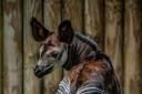 A rare okapi calf has taken its first steps at Chester Zoo.