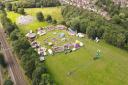 An aerial shot of the preparations of Newton Town Show