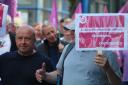 Community Union members held a march in Prescot