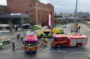 Emergency services at the scene in Liverpool