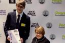 Andrew and Paralympian Tanni Grey-Thompson with his DofE certificate