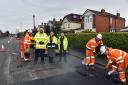 Councillor Seve Gomez-Aspron visited Vitoria Road in Newton-le-Willows to watch potholes being repaired using a new method which is up to four times quicker than tradition ways and consumes 80 percent less energy