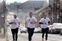 Steve Prescott with Chris Joynt and Paul Sculthorpe training for the first 10k in 2011.
