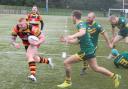 Andy Morris scores the first try for Pilkington Recs