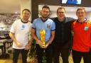 Mike Holt, Chris Meadows, Sam Irwin and Paul Doherty with the 'World Cup' at Ruskin today