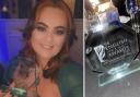 Jade Partington with her English Hair and Beauty Award