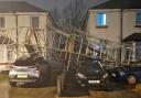 A scaffolding collapsed in Newton-le-Willows during Storm Isha