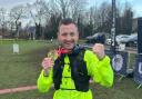 Paul with his LiverBird marathon medal