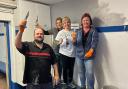 Carly and the Newton Spar team painting the changing rooms