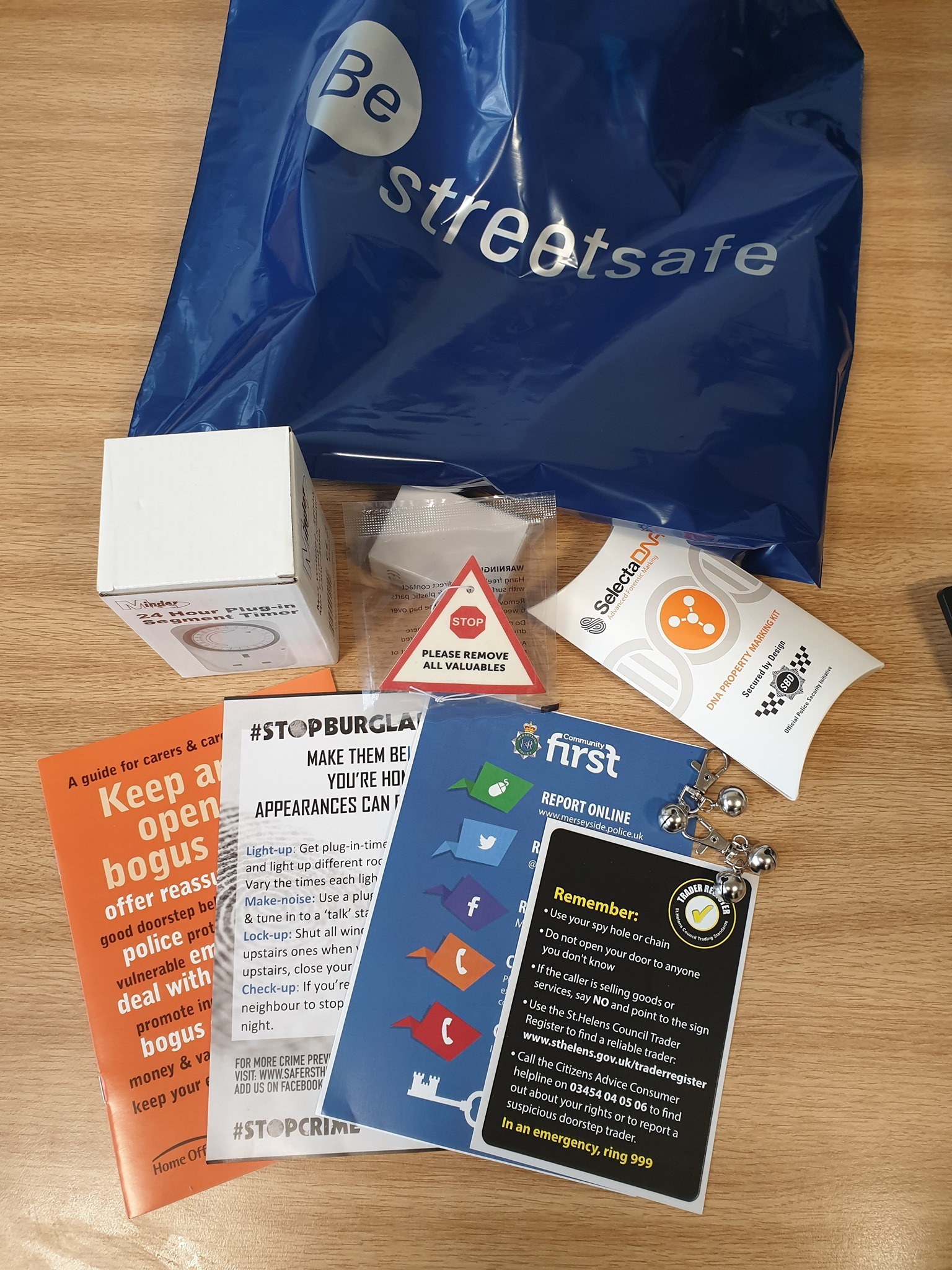 Crime prevention advice bags have been delivered Pic: St Helens Police