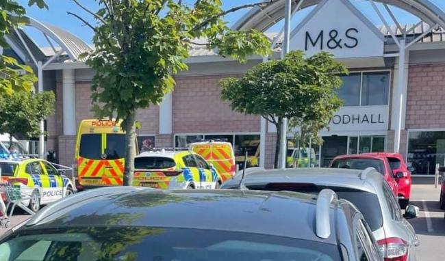 Police at the retail park yesterday Picture : RAINHILL ROCKS (Facebook)