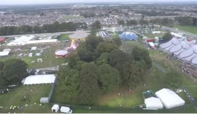 An aerial view of Sherdley Park during the event