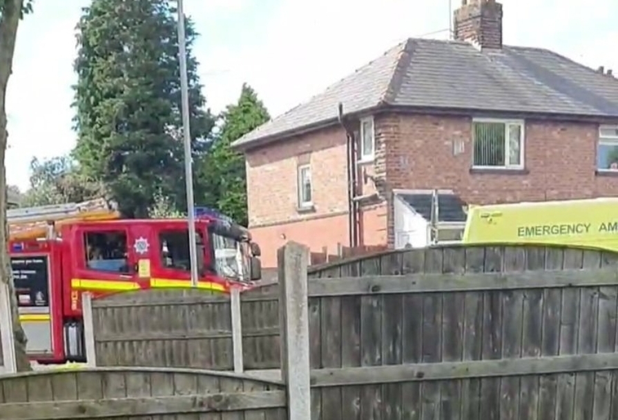 Emergency services at the scene on Monday