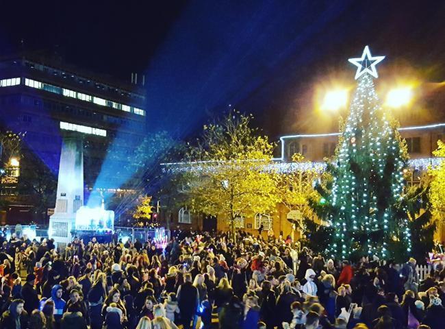 A previous Christmas Lights switch-on in Victoria Square