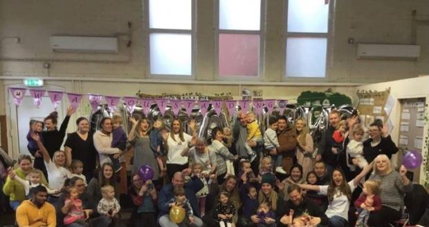 St Helens Star: Staff, parents and children celebrating the Ofsted report at St Marks Preschool
