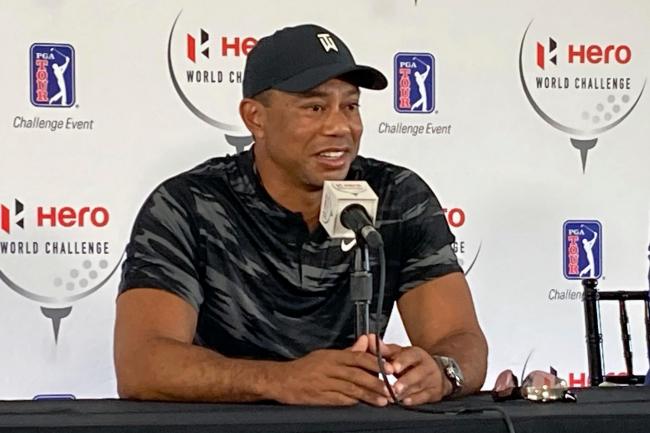 Tiger Woods held his first press conference since February’s car crash