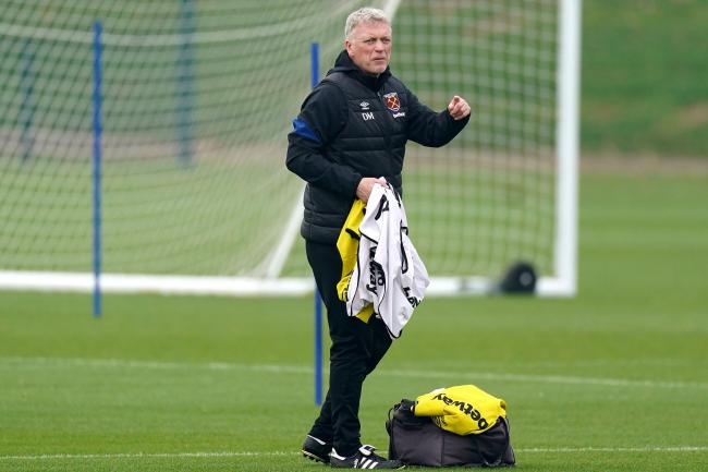 West Ham manager David Moyes during a training session