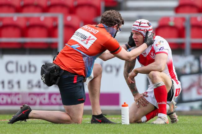 Theo Fages takes a concussion assessment last year. Pic: SWpix.com
