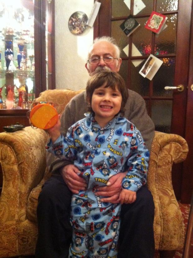 St Helens Star: Brendan pictured with his grandson, Thom, who he loved dearly